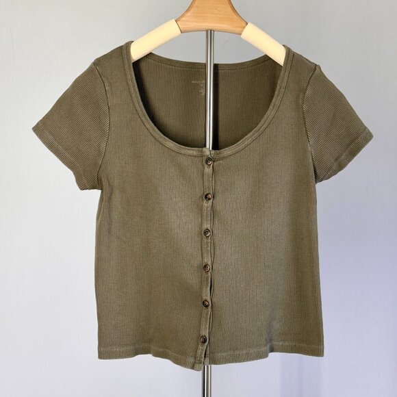 Brandy Melville Tops - Brandy Melville T-Shirt | Women's One Size | Olive Green